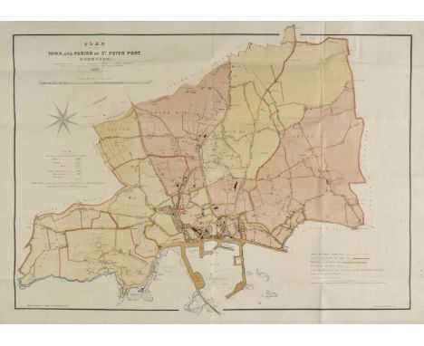 Guernsey. Duquemin (James, surveyor), Plan of the Town and Parish of St. Peter Port, Guernsey, 1873, large colour lithographi