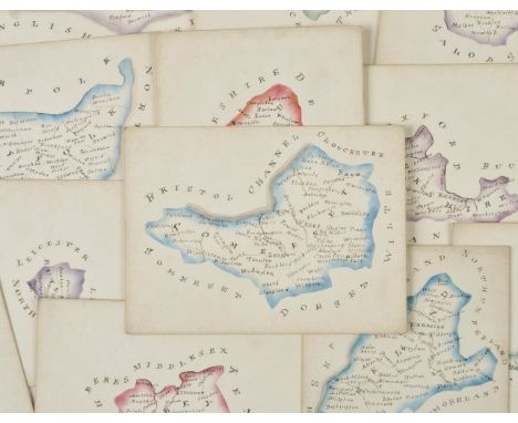 Manuscript Atlas. A small 19th century atlas of England & Wales, 1856, forty-seven ink and water colour maps on card of Engli