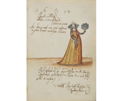 Heraldry manuscript. A partially completed manuscript book of heraldic devices and related, early 18th century,  a total of 1