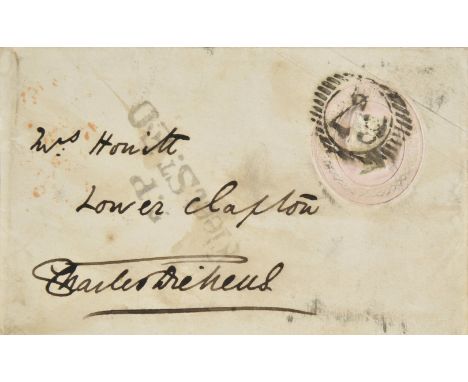 Victorian autographs. An album containing approximately 70 mostly cut signatures, including autograph penny pink envelope fro