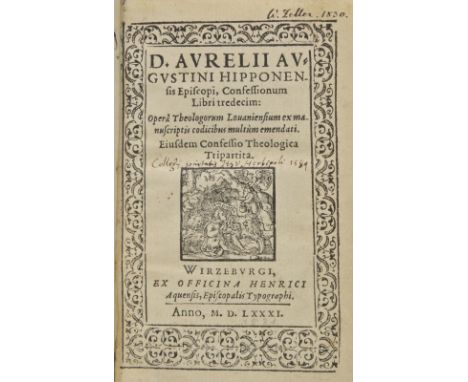 Augustine (Saint, Bishop of Hippo). Confessionum libri tredecim. Opera theologorum Louaniensium ex manuscriptis codicibus mul