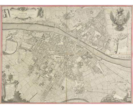 Florence. Ruggieri (Ferdinando), Pianta del La Citta di Firenze, 1755, uncoloured engraved city plan, orientated to the south