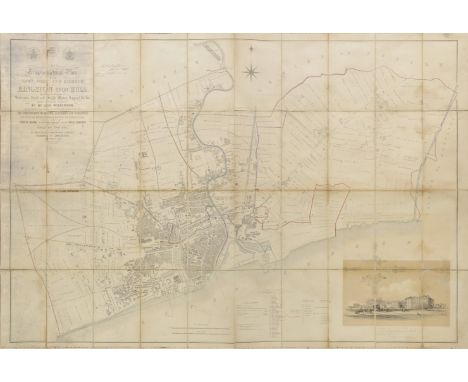 Kingston Upon Hull. Wilkinson (George), This trigonometrical plan of the Town, Port and Harbour of Kingston upon Hull includi