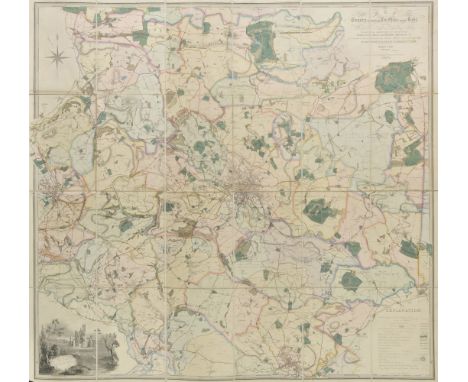 Leeds. Martin (S. D.), Map of the Country extending ten miles round Leeds, including Wakefield, Bradford, Dewsbury, Otley, Ha