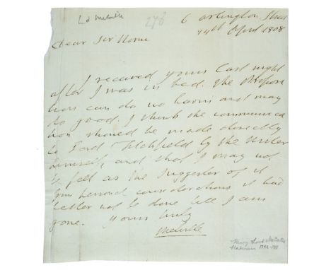 *Military autographs. A group of 36 letters, from British officers largely connected with the Napoleonic Wars, circa 1780s/18