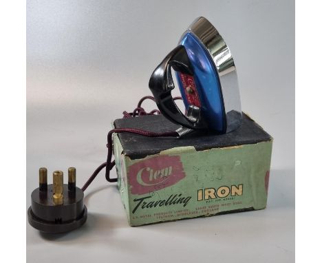 Vintage Clem travelling electric iron in original box. Not for use (collector's item only). (B.P. 21% + VAT)