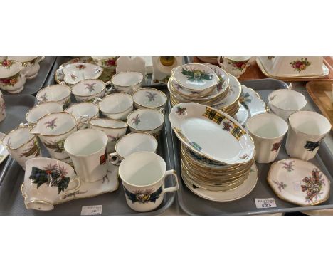 Two trays of mainly Royal Stafford bone china Tartan series teaware to include; cups, saucers, dishes etc. (2)(B.P. 21% + VAT
