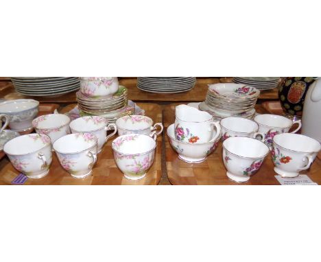 Two trays of china: tray of Royal Albert ‘Blossomtime’  tea ware: six cups and saucers, six square tea plates, square sandwic