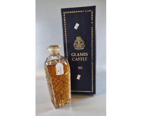 Glamis Castle 90 Scotch whisky in decanter and presentation box. (B.P. 21% + VAT)There is a glass stopper.  