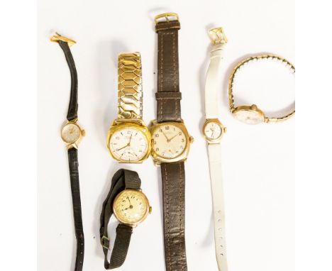 A vintage yellow metal Rotary super sports wristwatch, a ladies gold 0.375, Avia, wristwatch, a ladies Roamer yellow metal ca