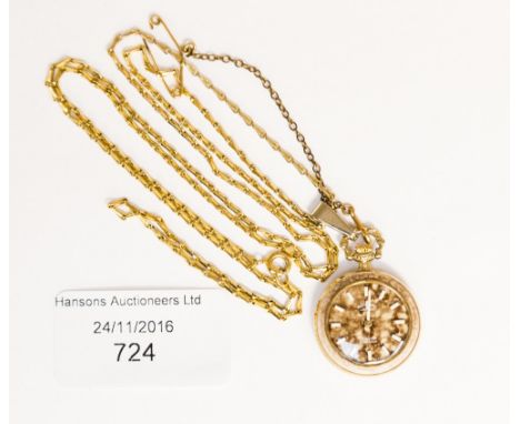 A lady's Rotary fob watch on a yellow metal chain 