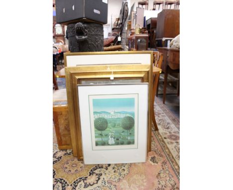 A print, after Albert Holden, depicting a military figure, a print, limited edition 125 of 125, two oils on canvas, one title