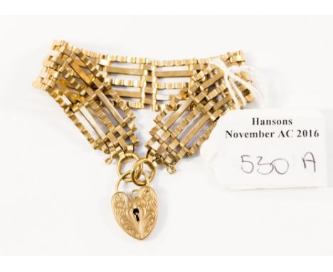 A 9ct. gold gate bracelet approx 16.8 grms