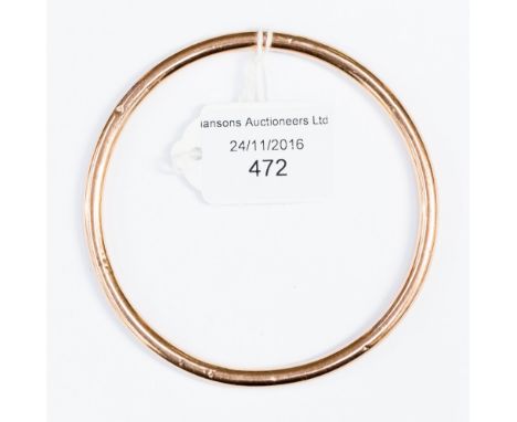 A Victorian slave bangle, rose coloured, gross weight approx 15 grams 