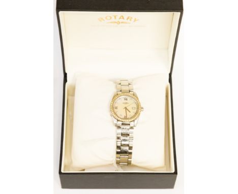 A working Rotary ladies stainless steel bracelet watch, 'Havana' model, quartz with guarantee, etc.