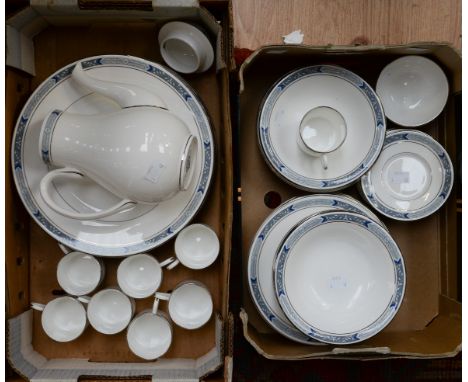 A Royal Worcester Beaufort pattern dinner and coffee service (42 pieces approx) to include coffee pot, etc ( Two boxes)