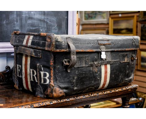A painted leather trunk, early 20th Century 