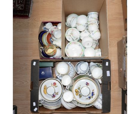 A Royal Worcester 'English Garden' part dinner service, with other Royal Worcester, Aynsley, Royal Crown Derby, Minton, etc (