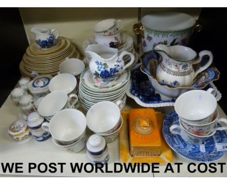 A collection of ceramics including Doulton "Victorian Garden", Spode "Tower", Spode "Chinese Garden" and "Gainsborough" patte