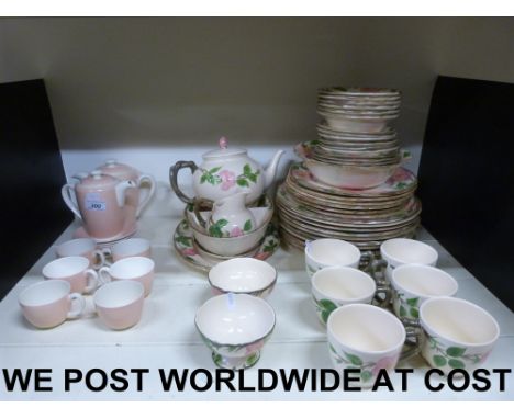 A collection of ceramics to include Poole and Franciscan in Desert Rose pattern 