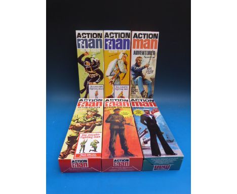 Six Action Man figures (all in boxes)