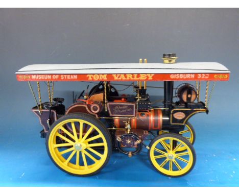 A scratch built model of a Garrett & Sons showman's engine with "Tom Yarley" to the canopy