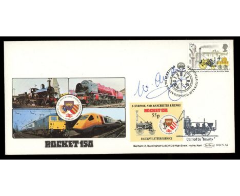 Wilbert Awdry, creator of Thomas the Tank Engine: Autographed on 1980 Rainhill Trials Benham Railway cover. Cat £500