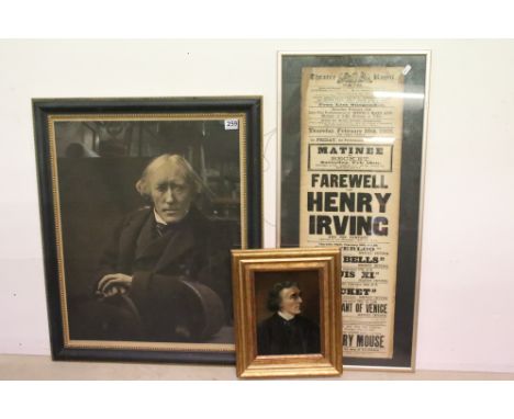 English School, portrait of Sir Henry Irving (christened John Henry Brodribb), oil on panel, 23 x 16.5cm, gilt framed, Proven