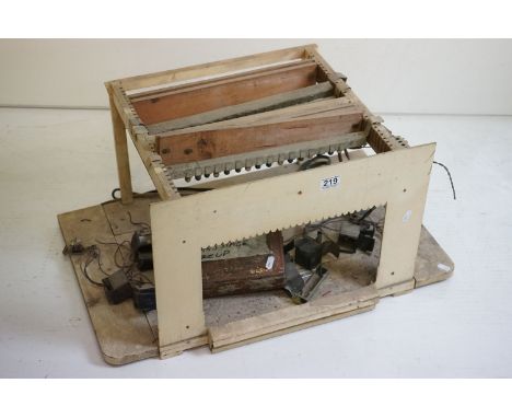 Hand Built Model of a Theatre Stage with lighting, 73cm wide x 46cm deep x 37cm high together with a tin of Stage Make-up 