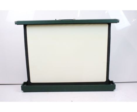 Celfix collapsible projector / cine screen, approx 111.5cm wide (overall size), boxed (tatty box) 