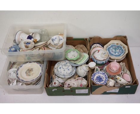 Large collection of mixed ceramics, featuring 19th century and Art Deco examples, to include Wedgwood Jasperware, Palissy, Ro