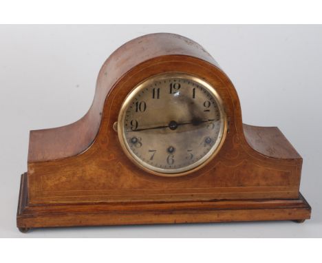 An inlaid mahogany mantle clock, early 20th century, length 43.5cm.