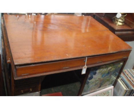 An early 19th century rare folio case for charts or plans in mahogany, the case with hinged lid is made to resemble a book wi