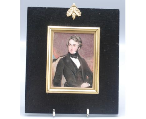 An early Victorian portrait miniature of E. Harding, Cork by John Hardy, inscribed to the back and dated February 9, 1843, si