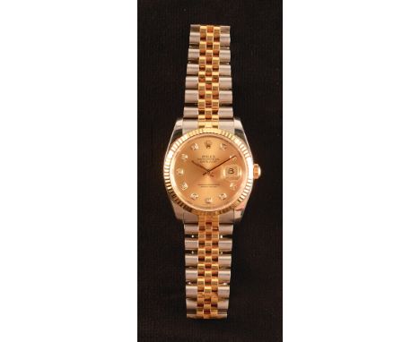 A Rolex Oyster Perpetual Datejust gentleman's 18ct gold and stainless steel wristwatch with calibre 3135 movement No. 3 91888