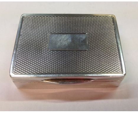 Engine turned silver snuff box B'ham 1926