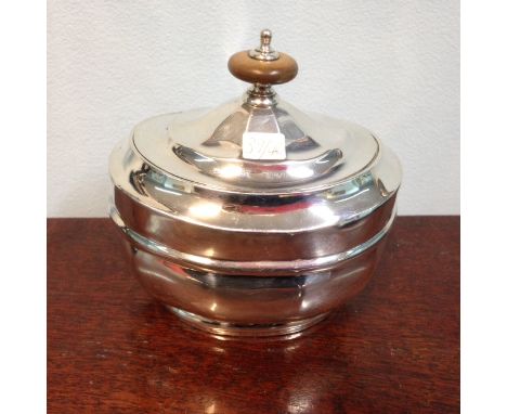 Birmingham silver oval tea caddy 1905