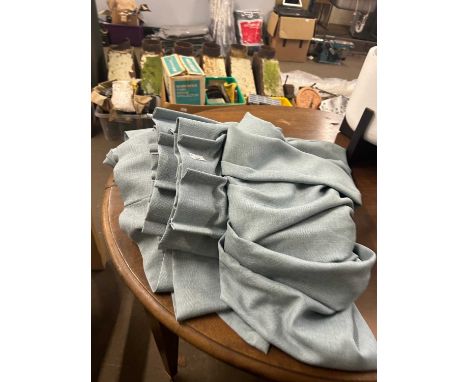 Pair of modern pale blue curtains