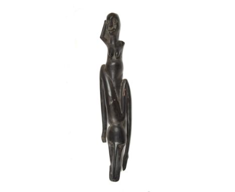 A Makonde, southern Africa, carved ebony dimorphic figural sculpture 20cm wide 100cm in length.