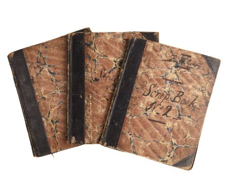 A 19th century Manuscript Journal or Scrapbook 3 vols by Theodore Galton 1843-1846 1/2 calf mbld bds. much used (3)