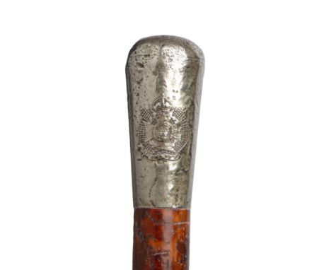An Aboriginal hunting boomerang 69cm together with a Scots Guards pace stick 91cm in length. (2)