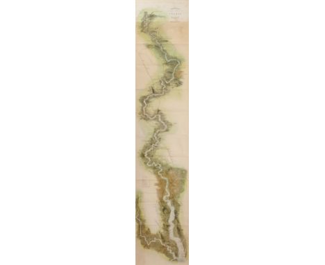 Tombleson Panoramic map of the Thames published by GW Bacon &amp; Co circa 1890, a coloured engraved map framed and glazed, 1