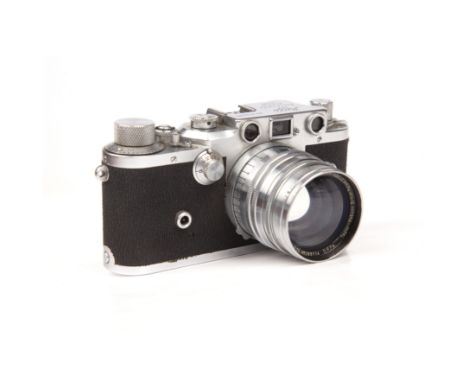 A Leica IIIc 1949 camera 470435 with a Leitz Xenon f = 5cm 1:1,5 No289114 Lens a UV filter with box a Gelbfilter 2 with box a