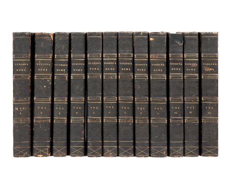 GIBBON (EDWARD) The History of the Decline and Fall of the Roman Empire, 12 vols, 8vo with portrait frontispiece… Bell and Br