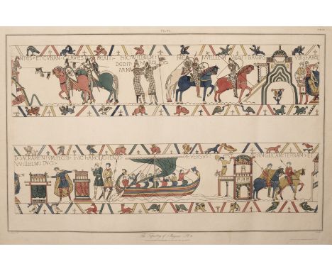 Bayeux Tapestry, Basire (J.) Ten sheets (only of 17), plate numbers VI, VII, VIII, IX, X, XI