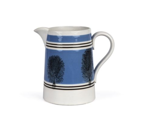 A 19th century Staffordshire mocha jug with a pouring spout circa 1840 18cm high
