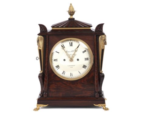 James McCabe 'Royal Exchange, London 1142', mahogany striking eight-day bracket clock, in the Egyptian revival style, the ena