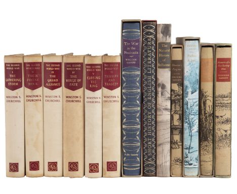 Churchill (Winston S) The Second World War Reprint Society 1953. 6 vols ivory bds plus 7 Folio Society publications, 6 with s