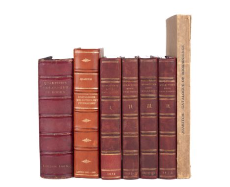QUARITCH (Bernard)  'A General Catalogue of Books.... ' London 1868, half red morocco, plus'A Catalogue of Books including pu