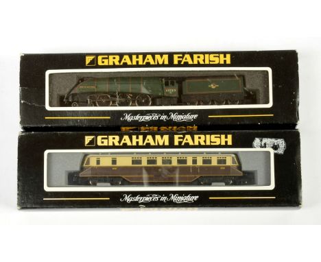 N Gauge Graham Farish (by Bachmann) Steam and Diesel Locos comprising 372-352 4-6-2 BR green A4 Class No.60009 "Union South A